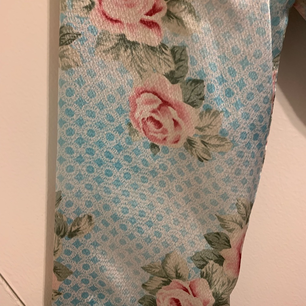 Beautiful Rose Accented Blue Robe - Picture 4 of 6